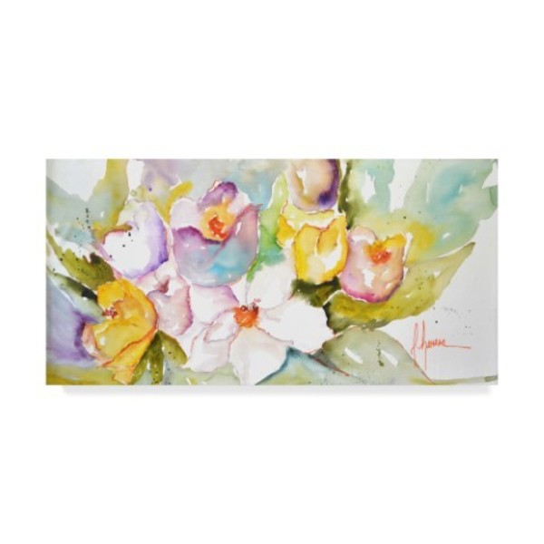 Trademark Fine Art Leticia Herrera 'Horizontal Flores Iv' Canvas Art, 12x24 WAG09296-C1224GG